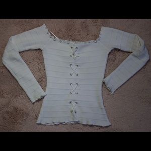 White Ambiance Apparel long sleeve Knit sweater